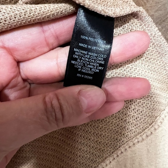 NWT EXPRESS Tan Faux Wool Oversized Maxi Pea Coat Sz L - Picture 6 of 6